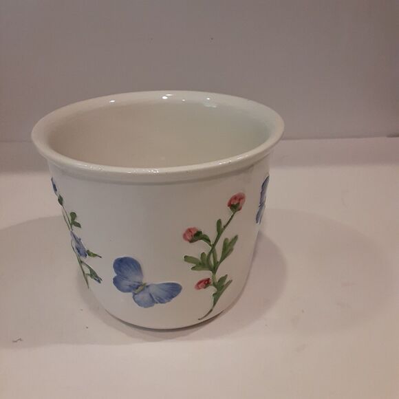 イタリア　ヴィンテージ　ティザニエール　BASSANO Vintage Bassano Italy Flower & Butterfly Planter Crazing Enchanting